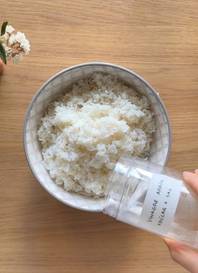 aliñar arroz sushi