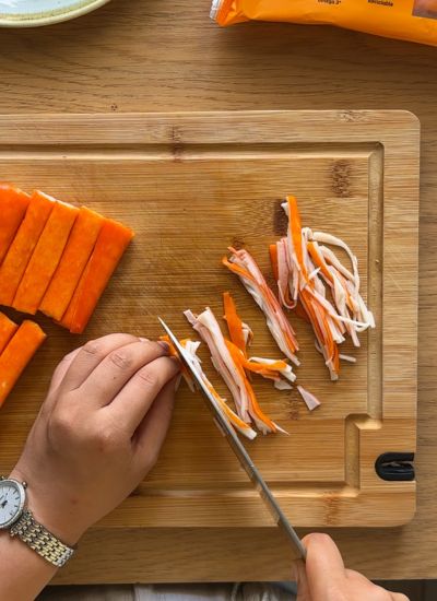 cortar surimi