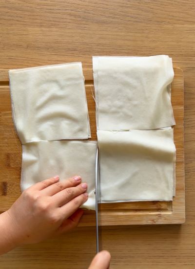 cortar obleas rollitos primavera