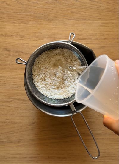 lavar arroz glutinoso