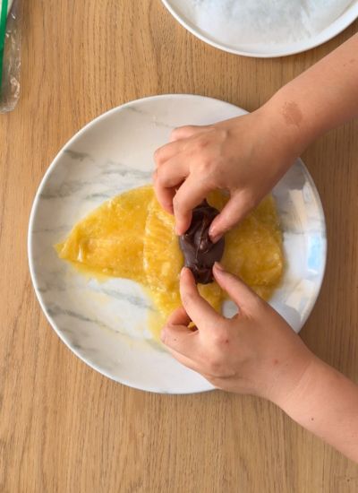 poner relleno en cruasán papel de arroz