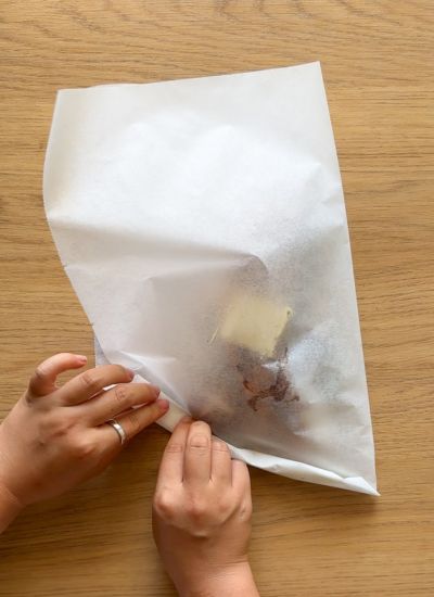 como doblar papel horno para papillote