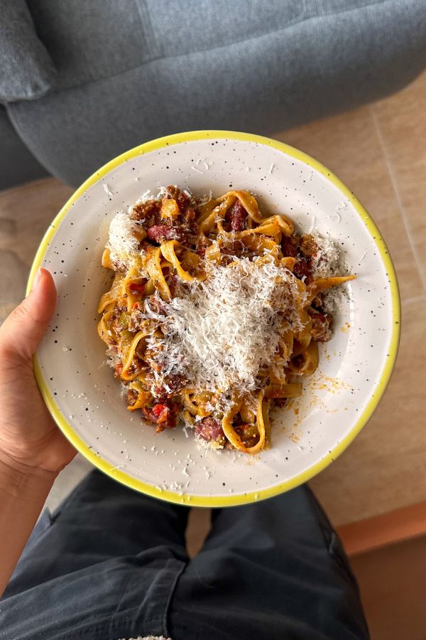pasta con chili con carne