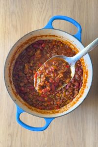 receta chili de carne