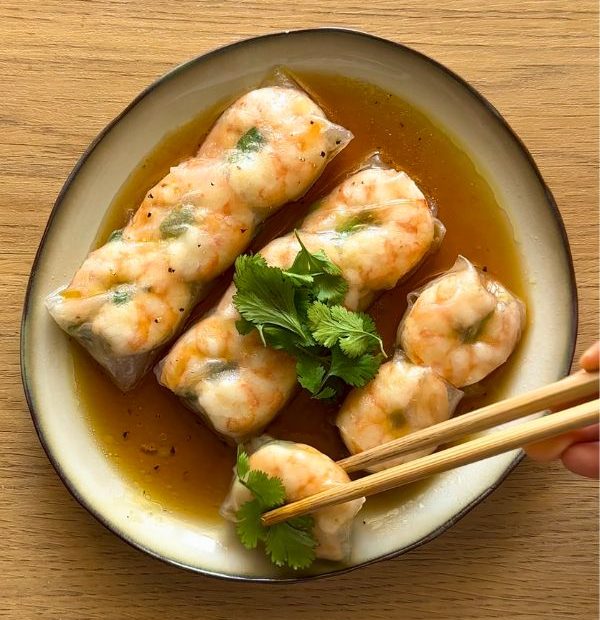 Rollitos de Langostinos con Papel de arroz