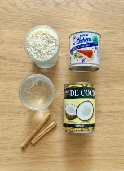 ingredientes arroz con leche de coco