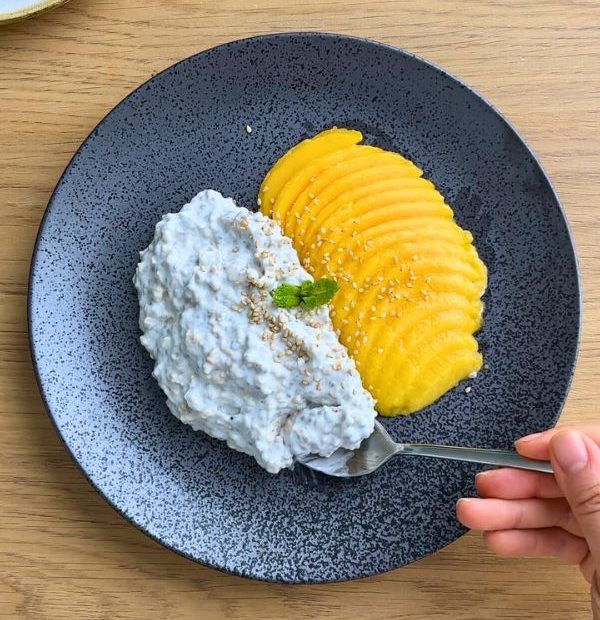 pudding de chia y avena con mango receta
