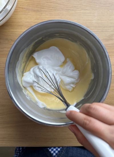 integrar claras con mezcla cheesecake