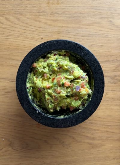 mezcla de guacamole en casa