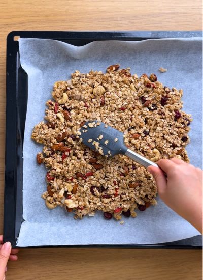 aplastar granola horno