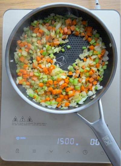 saltear verduras para chicken pot pie