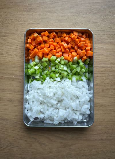 verduras para pastel de pollo y verduras