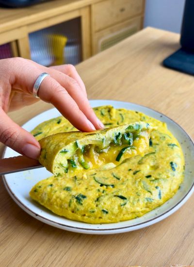 tortilla de calabacin melosa por dentro