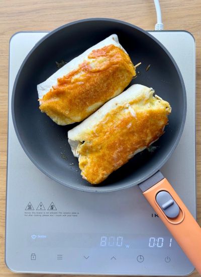 wrap con queso crujiente