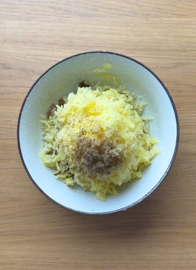 añadir patata relleno korokke