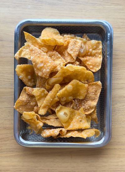 chips de obleas wonton crujientes