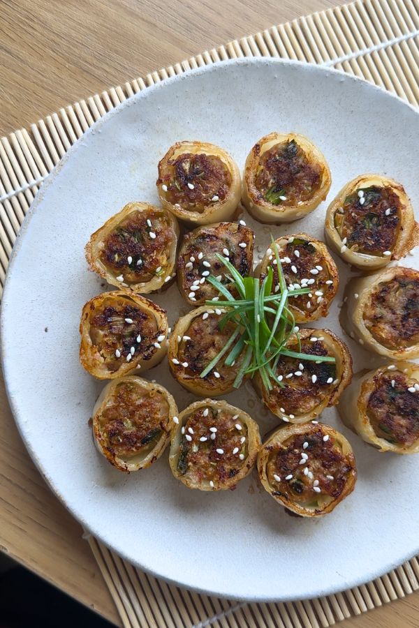 Dumplings de Cerdo con Papel de Arroz